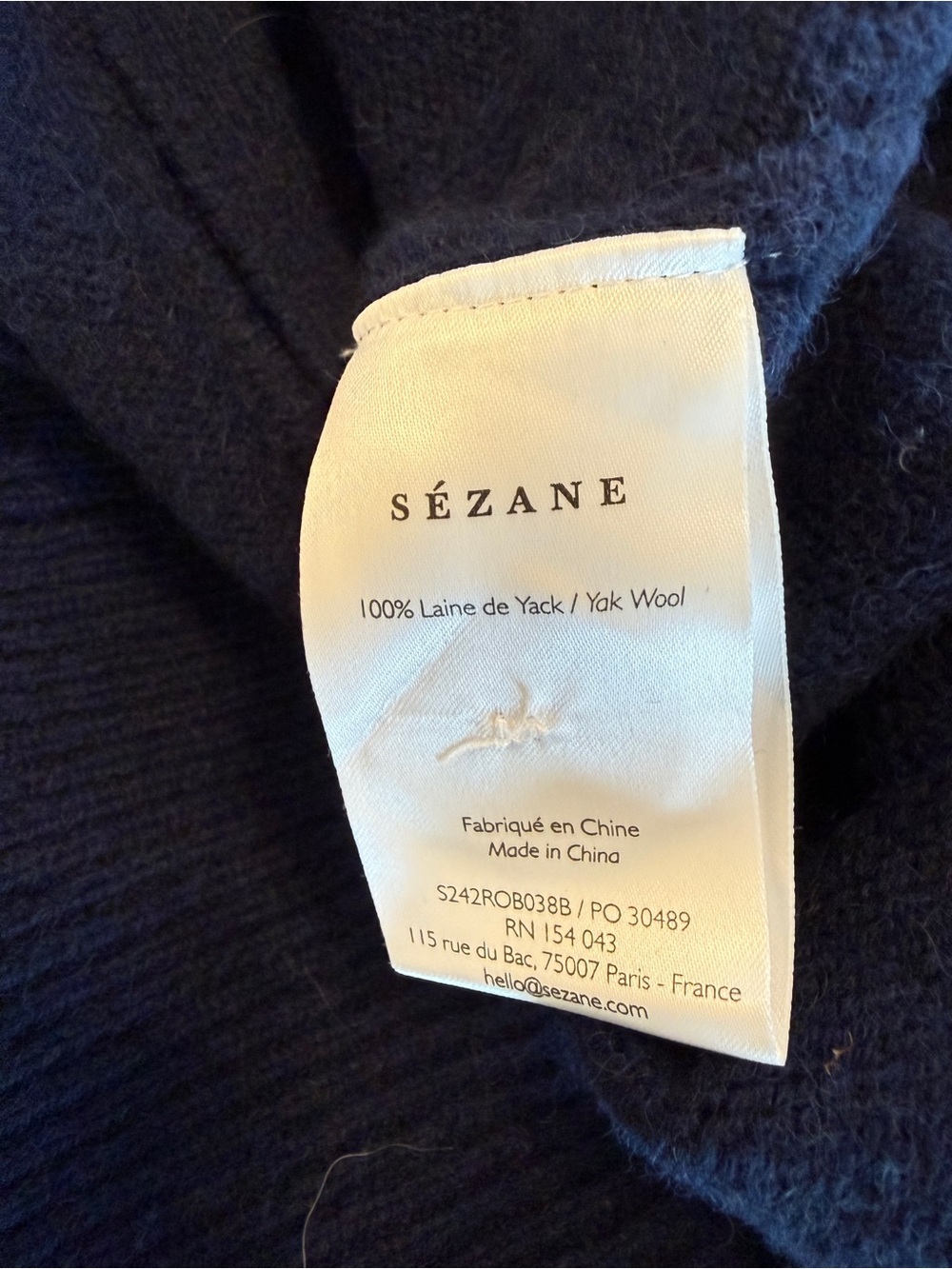 NWT SZ S SÉZANE Quitterie YAK WOOL Navy V-Neck Button Cardigan Sweater Dress - Picture 7 of 9